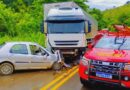 Colisão frontal entre carreta e carro deixa um morto na estrada que liga Itabira a Nova Era