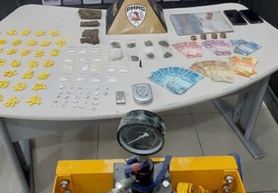 Tiro é efetuado pela Polícia Militar durante ocorrência que termina com prisão por tráfico em Itabira