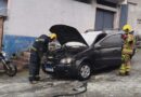 Carro pega fogo e mobiliza Corpo de Bombeiros em Itabira