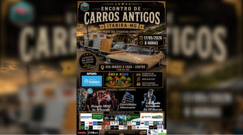 Relíquias Clube promove Encontro de Carros Antigos com shows e atrações em Itabira