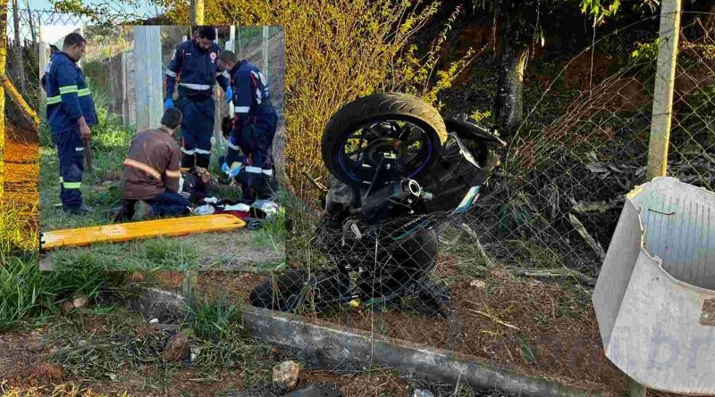 Motociclista fica ferido após colisão com carro em acesso ao bairro Ribeira, em Itabira